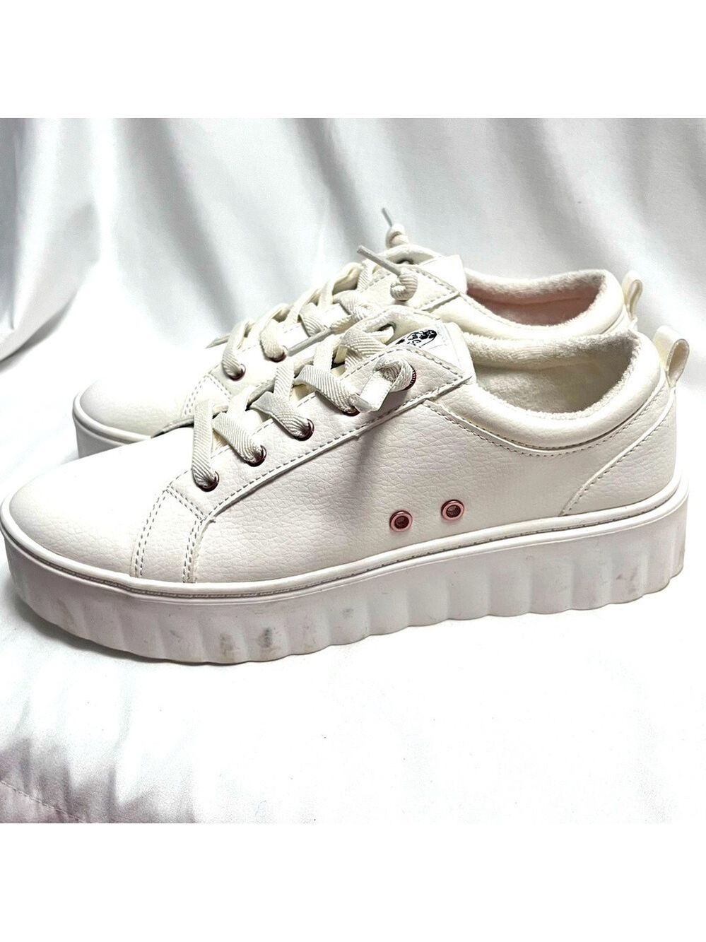 Roxy Chunky Platform Sneakers White & Rose Gold Size 10